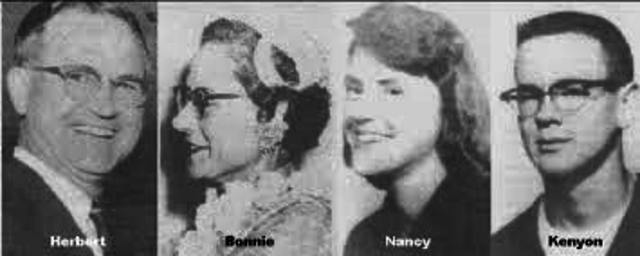 Murders of Herb,Bonnie, Kenyon and Nancy Clutter in Holcomb.