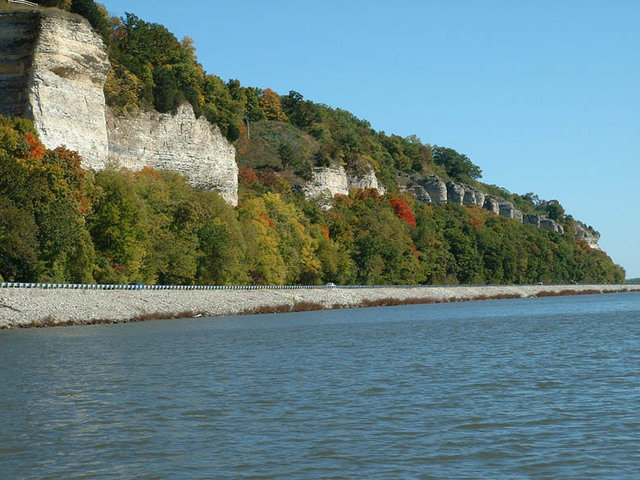 steep bluffs form along rivers (Mo.)