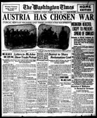 Austria/Hungary declared war on Serbia