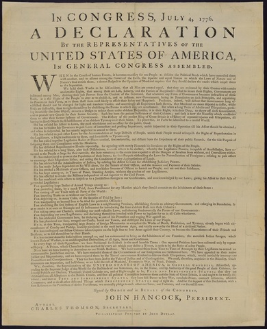 US Declaration of Independence