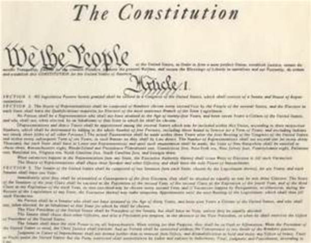 Us Constitution is Ratified