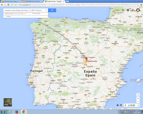 Salimos de Coruña hacia Madrid