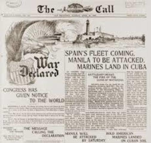 US Declaration of War on Spain