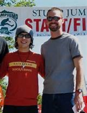 Selbo posing with another runner