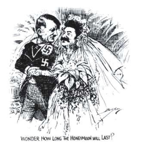 Nazi-Soviet Pact signed by Hitler and Stalin