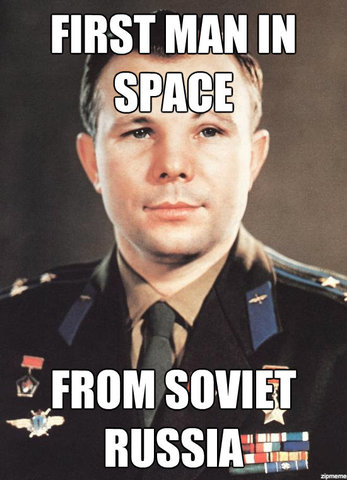 The first person in space.