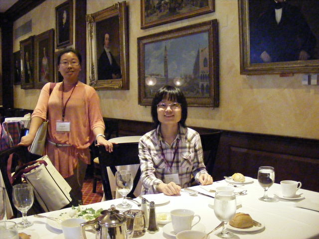 Having dinner in Harvard University