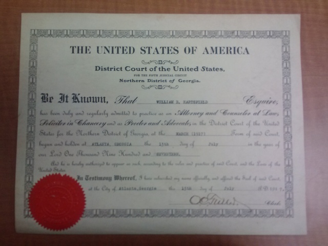 Hartsfield is admitted to the district court.