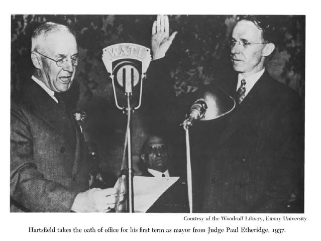 Elected mayor of a city $3 million dollars in debt, rooted by political scandal, unable to meet its bond payments, and whose police department was in disrepute,  Hartsfield works out the financial and law enforcement issues in one term and is reelected.
