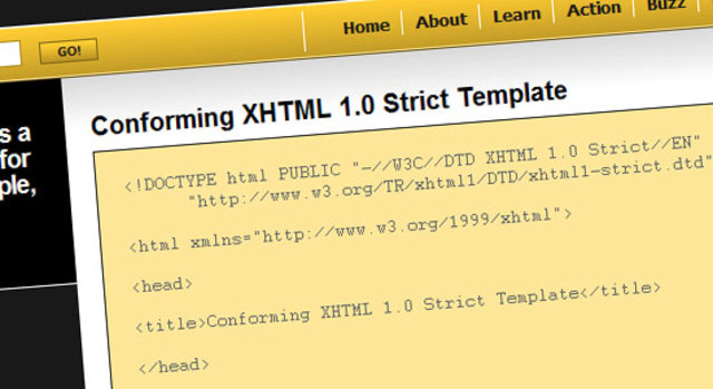 La primera versión de XHTML