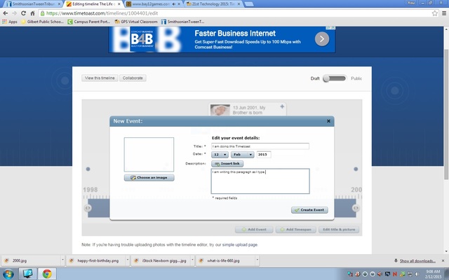 I am doing this Timetoast