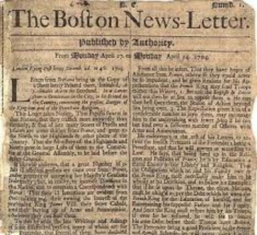 Boston News Letter First Published