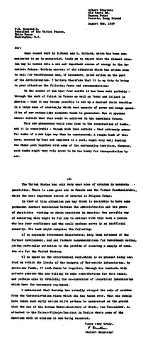 Einstein’s letter to FDR, “The Manhattan Project”
