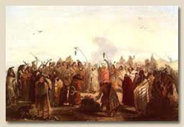 Lewis and Clark peacefully trade with natives