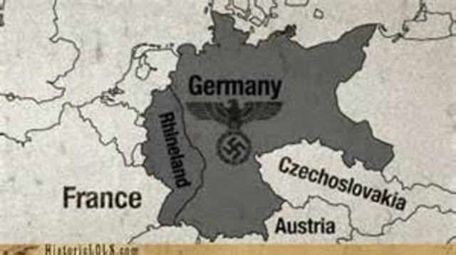 Hitler sends troops into Rhineland of Germany in violation of the Versailles treaty