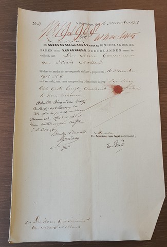 Minister van Binnenlandse Zaken aan Heer Gouverneur NH