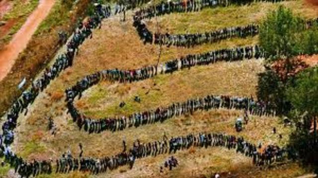 Blacks vote for the first time in history.