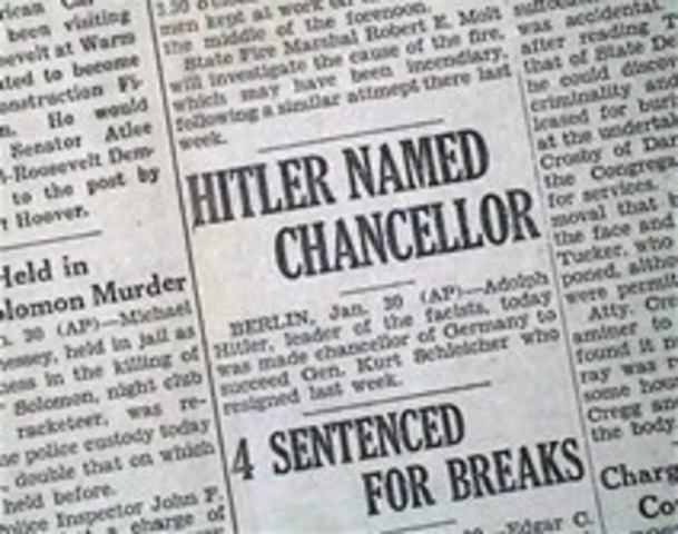 Hitler is named Chancellor of Germany