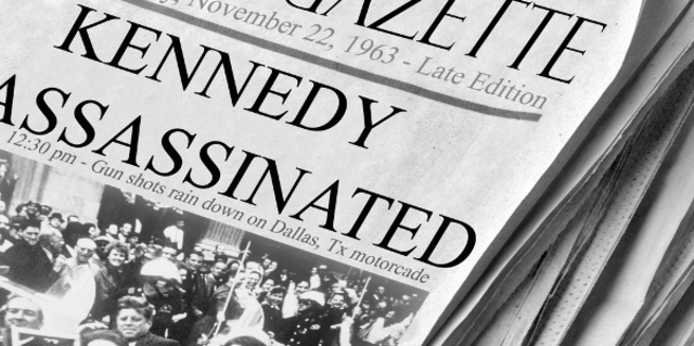 President John F. Kennedy is assassinated