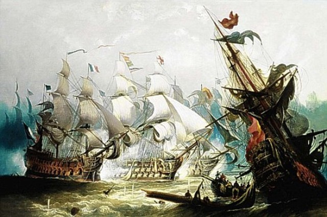 British defeat French and spanish Trafalgar