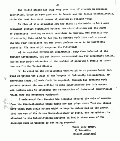 Einstein’s letter to FDR, “The Manhattan Project”