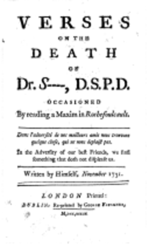 Verses of Death of Dr. Swift is published