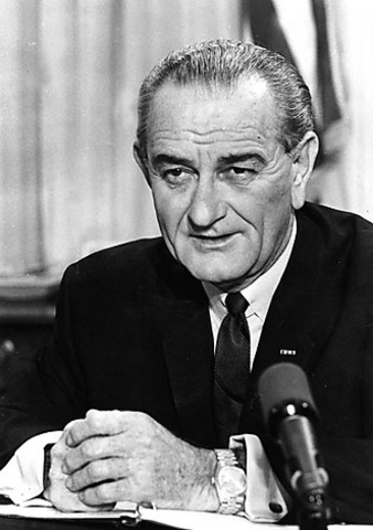 President Johnson asks Congress for the power to go to war with Vietnam
