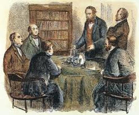 Morse demonstrates telegraphy