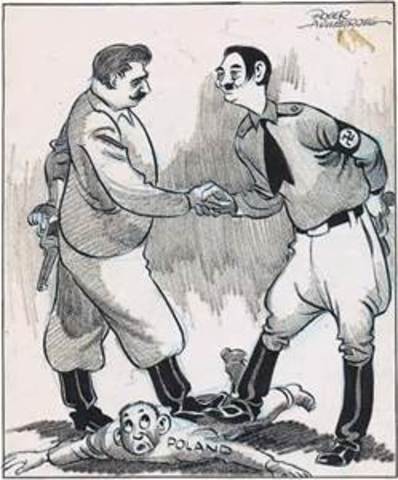 Nazi-Soviet pact signed by Hitler and Stalin