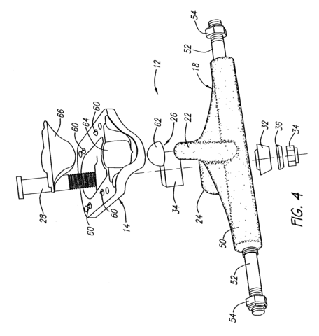 Rodney Mullen patents his design of the construction of a skateboard trucks