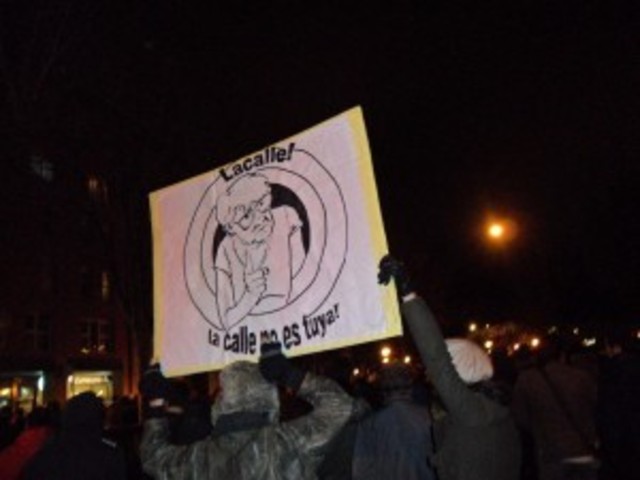Protesta en la sede de Promecal