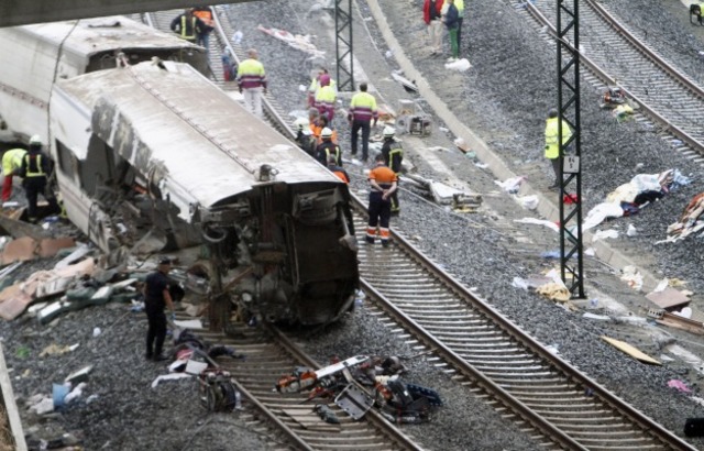 descarrila tren en Santiago de Compostela