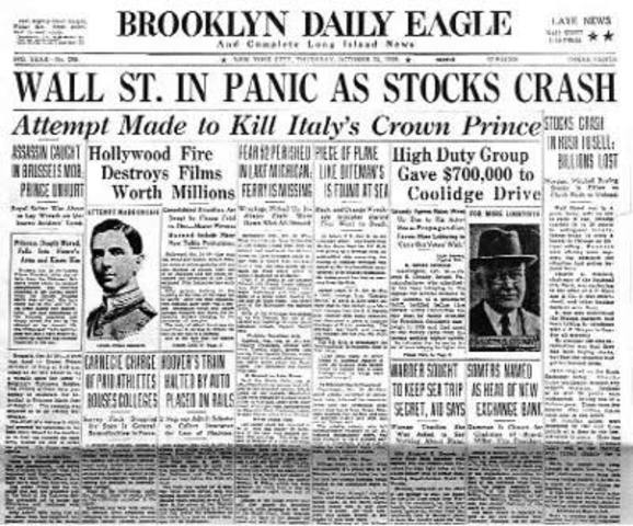 US stock market crashes