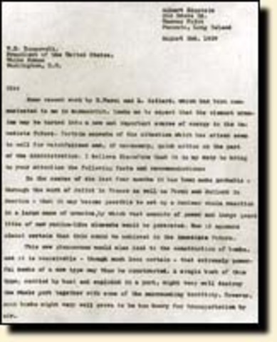 Einsteins Letter to FDR ''The Manhattan Project''