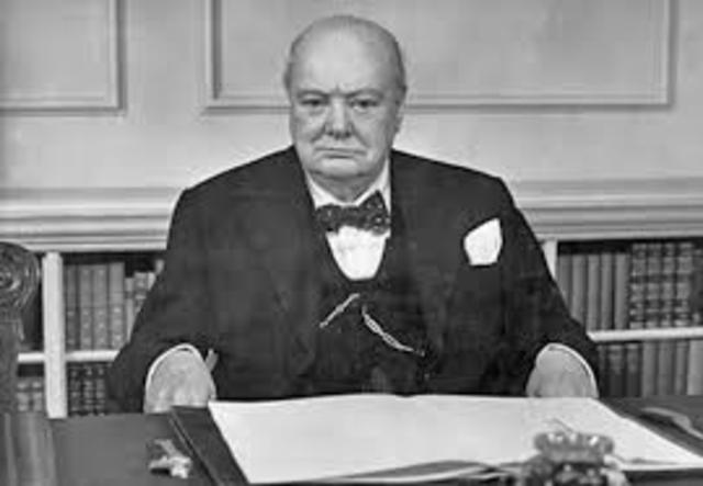 Winston Churchill resigns