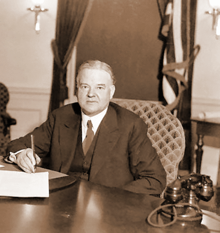 H. Hoover takes office