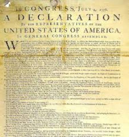 La déclaration d'indépendence du 4 juillet 1776