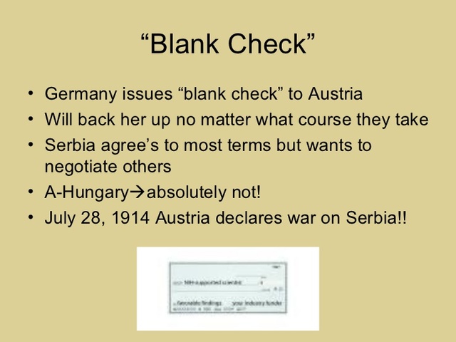 Germany gives Austria-Hungary a blank check