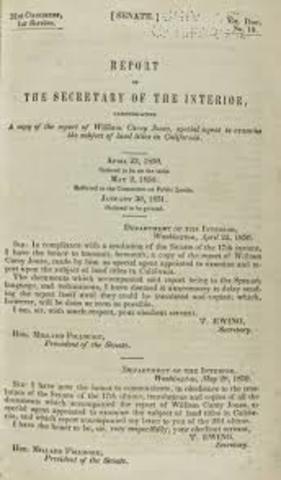 Congress passes the Land Act of 1851
