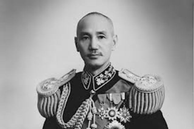 Chiang Kai-shek, the Nationalist take power.