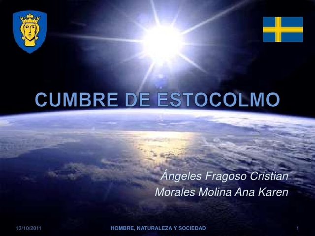 PRIMERA CUMBRE DE NACIONES UNIDAS EN ESTOCOLMO