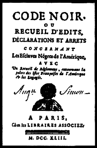 Code Noir 1709 - 1864