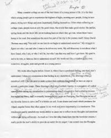 2nd Draft of Artist Statement DUE