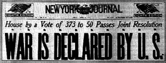 U.S. declares war on Germany