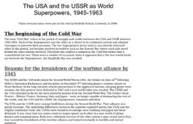 begining of the cold war