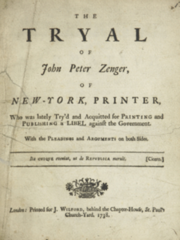 Trial of John Peter Zenger
