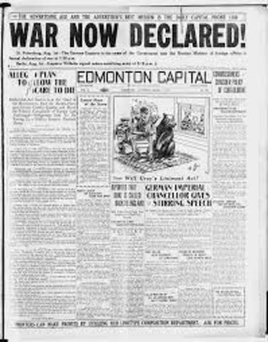 Declaration of War Spreads through Europe