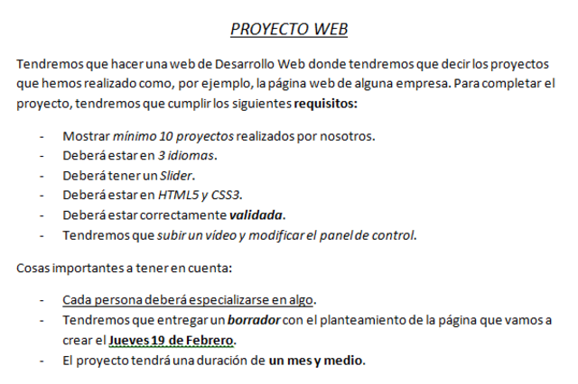 Inicio del proyecto y planteamiento.