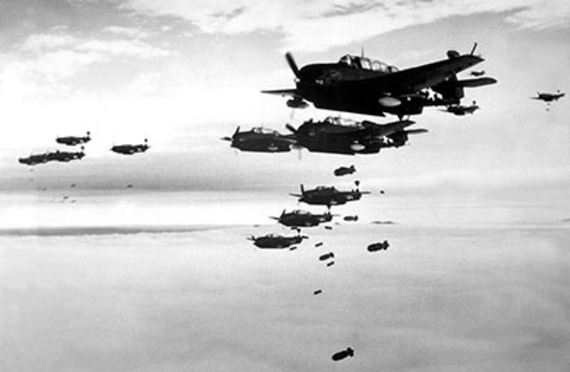 Britsh and American Air Forces begin massive bombings of Germany