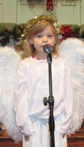 Jane is a singing angel in Christmas concert